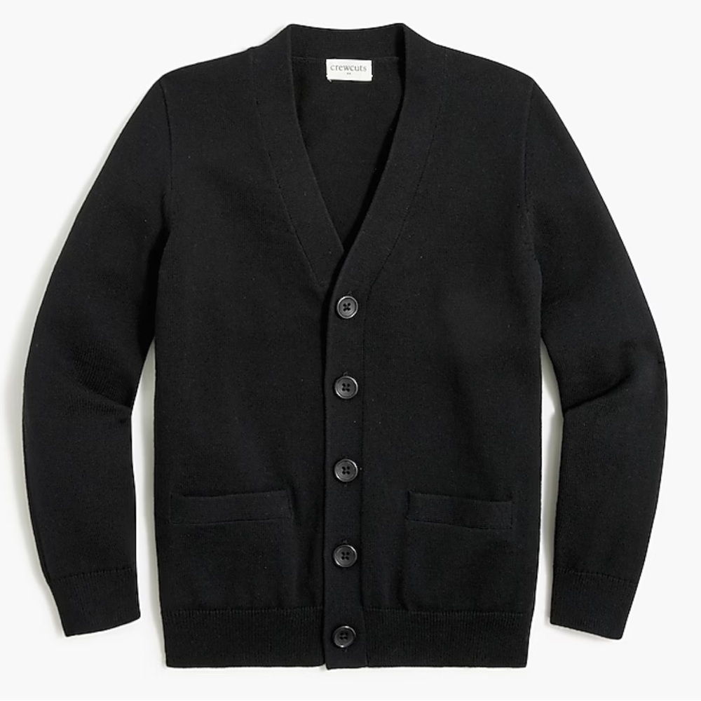 J crew boys cotton cardigan sweater black